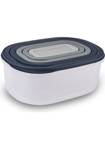 5'li Gri Saklama Kabı Seti, Pratik ve Şık Mutfak Düzeni Için modelleri