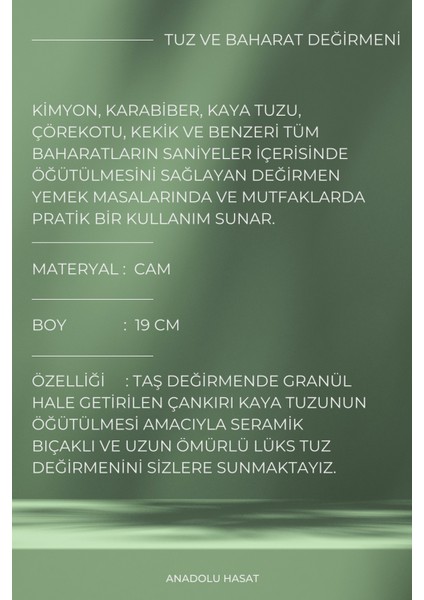 Iki Adet Beyaz Seramik Kaya Tuzu Değirmeni, 19 Cm, Doğal ve Şık Tasarım fiyatları
