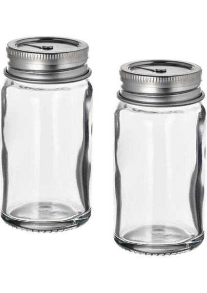 Cam Tuzluk ve Karabiberlik, 8 Cm, 2'li Set, Şık ve Kullanışlı Tasarım