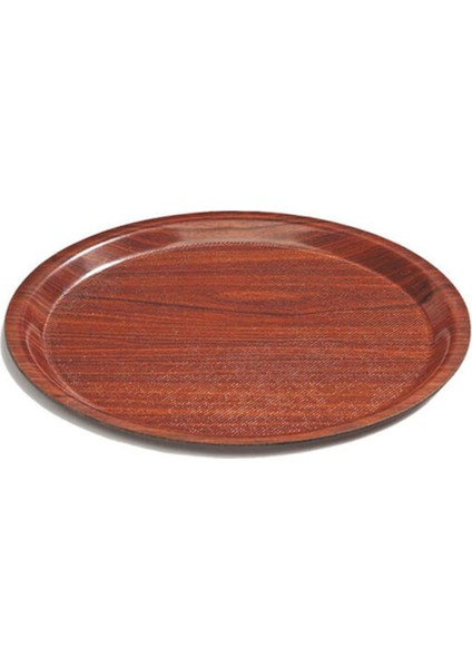 Ahşap Desenli Yuvarlak Tepsi 43 Cm, Kaymaz ve Şık Sunum Için Ideal modelleri