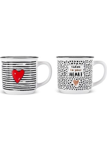 Beyaz 2'li 330 ml Kupa Seti, Şık ve Kullanışlı Tasarım