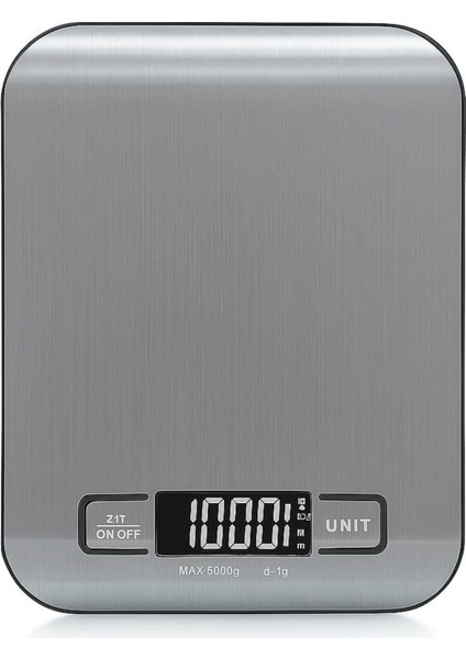 Dijital Mutfak Tartısı 5000G/1G, Paslanmaz Çelik, LCD Ekran, Hassas ve Güvenilir