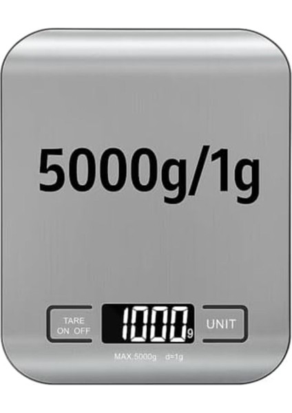 Dijital Mutfak Tartısı 5000G/1G, Paslanmaz Çelik, LCD Ekran, Hassas ve Güvenilir modelleri