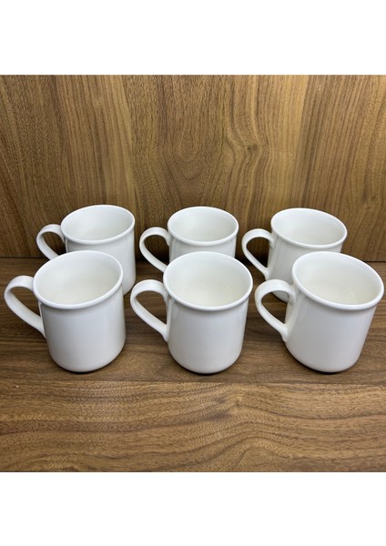 6'lı Beyaz Sade Porselen Kupa Takımı, Şık ve Kullanışlı Ev Dekoru. fiyatları