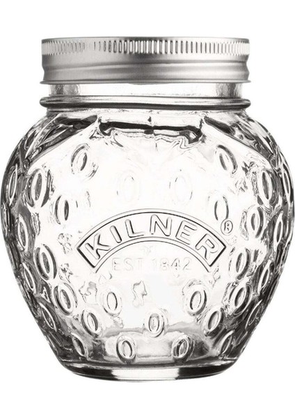Kahverengi 400 ml Çilekli Reçel Kavanozu, Şık ve Kullanışlı Tasarım