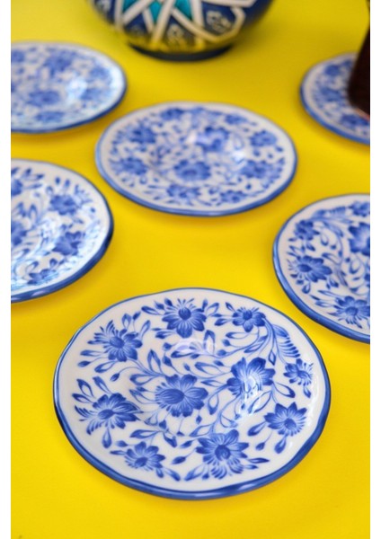 Renkli Porselen Çay Tabak Takımı 12CM 6 Parça, Şık ve Zarif Set fiyatları