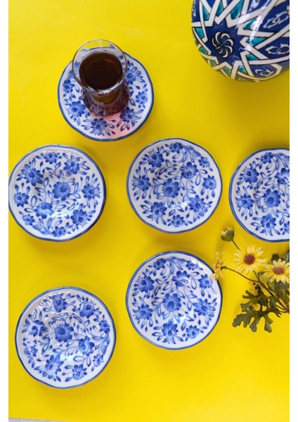 Renkli Porselen Çay Tabak Takımı 12CM 6 Parça, Şık ve Zarif Set fırsatları