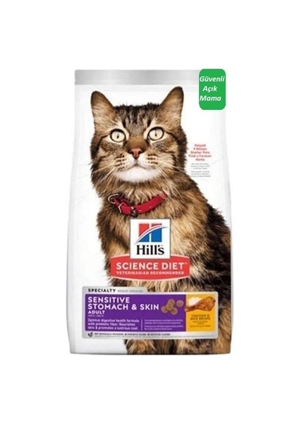 Adult Sensitive Stomach Skin Tavuklu Hassas Yetişkin Kuru Kedi Maması 1,5 kg