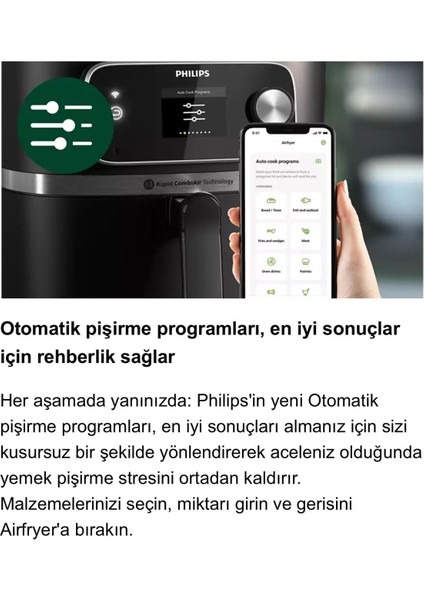 8,3l Uzaktan Bağlantılı Airfryer 22 Fonksiyonlu Büyük Kapasiteli Siyah indirimleri