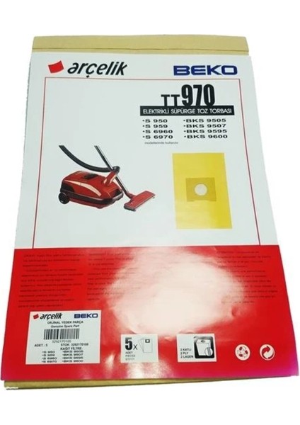 / Mite Buster ve Arçelik Uyumlu S950-S959-S6960-S6970-BKS9509-9507-9595 Uyumlu Toztorbası fiyatları