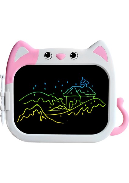 HP66 Pilli Figürlü LCD Ekran Elektronik Yazı Tahtası 10 Inç Pembe