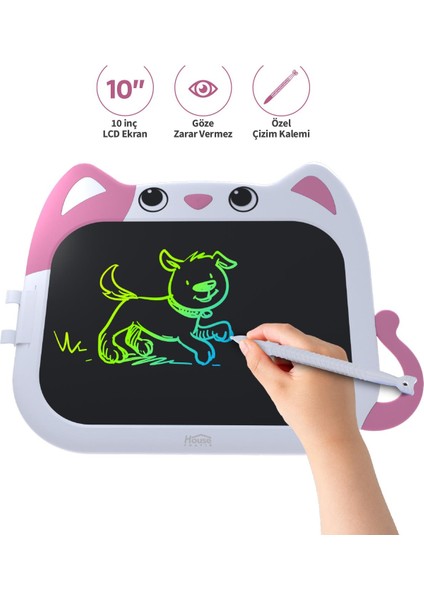 HP66 Pilli Figürlü LCD Ekran Elektronik Yazı Tahtası 10 Inç Pembe fırsatları
