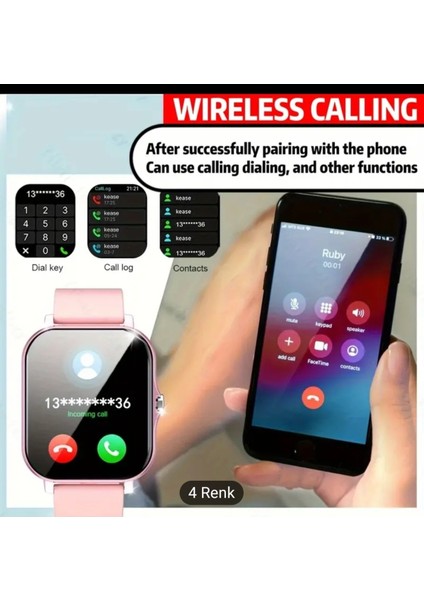 Pembe Çok Fonksiyonlu Akıllı Saat, Android ve Ios Uyumlu, Şık ve Kullanışlı fiyatları