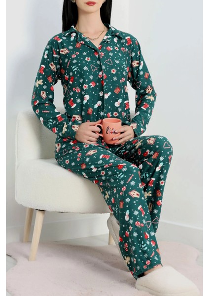 Yılbaşı Süet Düğmeli Pijama Takımı fiyatları