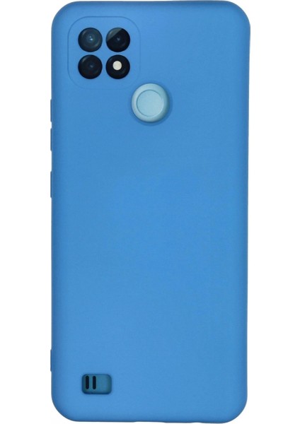 Realme C21 Kılıf Nano Içi Kadife Silikon - Mavi
