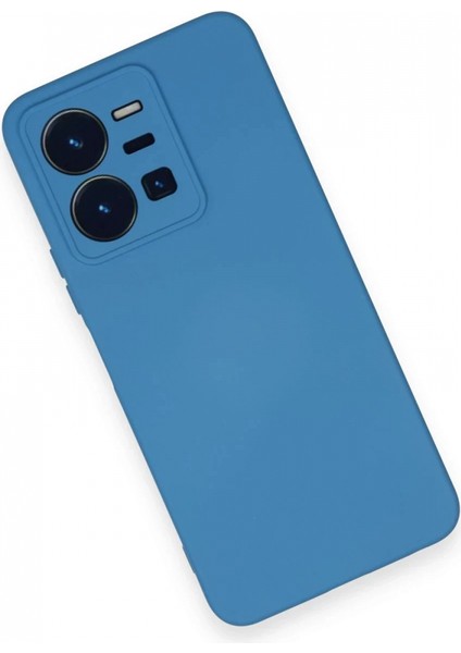 Vivo Y35 Kılıf Nano Içi Kadife Silikon - Mavi modelleri