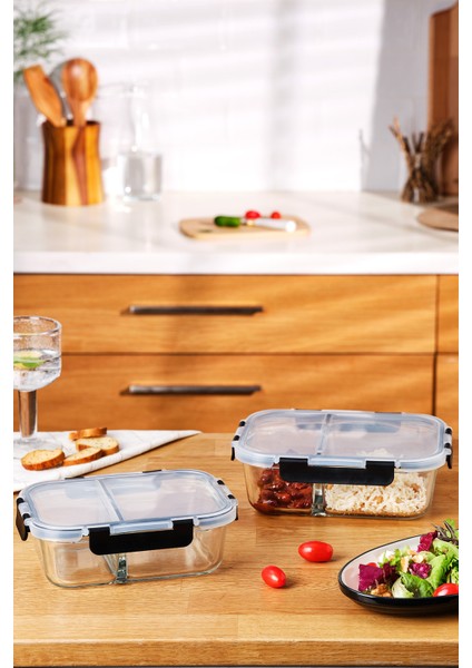 Gri 980 ml Borosilikat Saklama Kabı, Sağlıklı ve Dayanıklı Saklama Çözümü