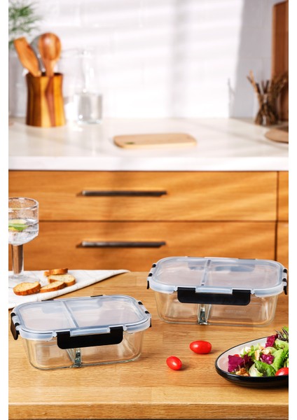 Gri 980 ml Borosilikat Saklama Kabı, Sağlıklı ve Dayanıklı Saklama Çözümü