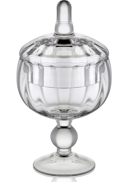 Renkli Ayaklı Cam Saklama Kabı, 21 Cm, Şık ve Kullanışlı Tasarım