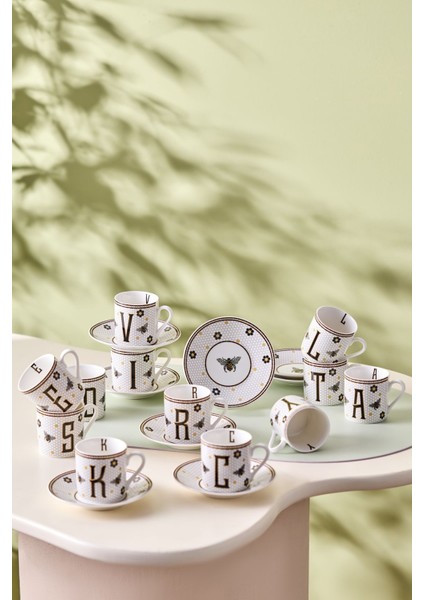 Renkli T Harfli 80 ml Kahve Fincanı, Şık ve Kullanışlı Tasarım