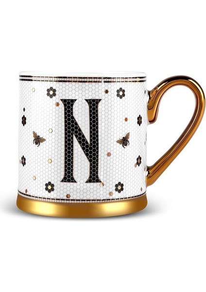 N Harfli 330 ml Seramik Kupa, Şık ve Kullanışlı Hediye Seçeneği indirimleri