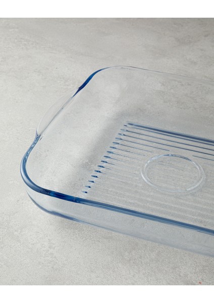 Şeffaf Cam Kare Izgaralı Fırın Kabı 30X27 Cm, Dayanıklı ve Şık Tasarım fiyatları