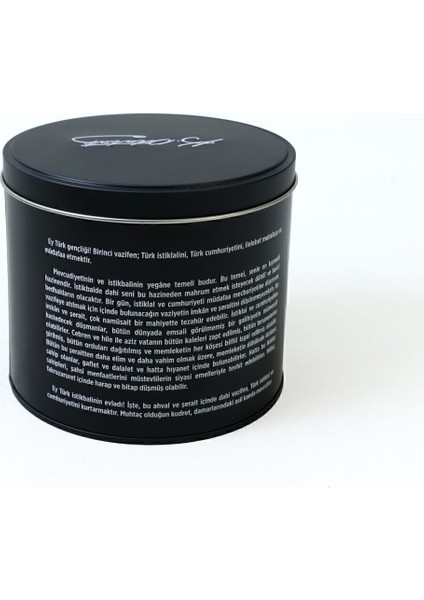 Istiklal Marşı Temalı Renkli Teneke Kupa 10 Cm, Atatürk Sevgisi ile Dekoratif Hediye