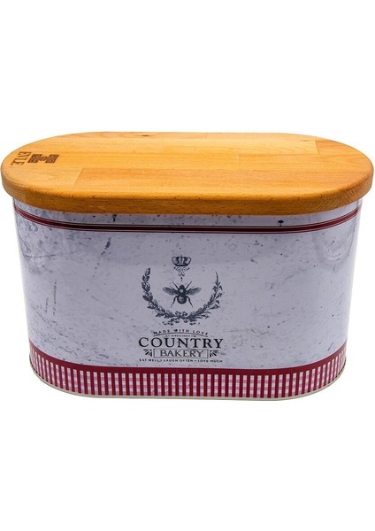 Ahşap Kapaklı Ekmeklik, Country Bakery Desenli, 11 Lt, Mor Renkli fiyatları