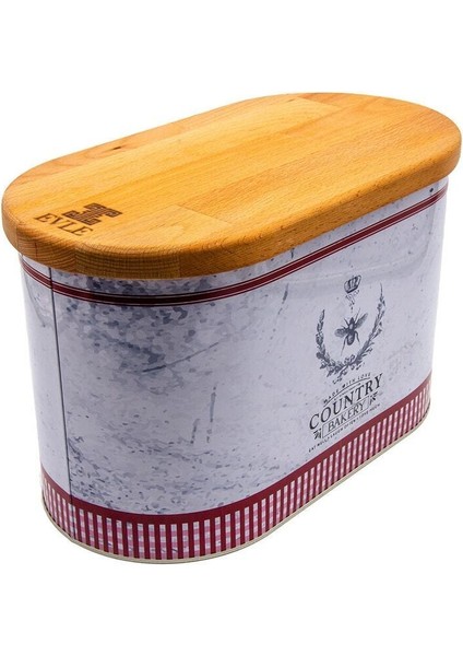 Ahşap Kapaklı Ekmeklik, Country Bakery Desenli, 11 Lt, Mor Renkli modelleri