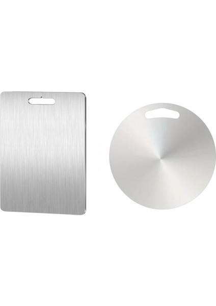 Paslanmaz Çelik Kesme Tahtası Çift Seti 25X25 ve 17X25 Cm, Dayanıklı ve Şık Tasarım modelleri