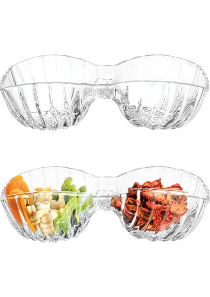 2 Bölmeli 25 cm Şeffaf Cam Çerezlik, Turuncu Renkli, Şık ve Pratik Tasarım fırsatları