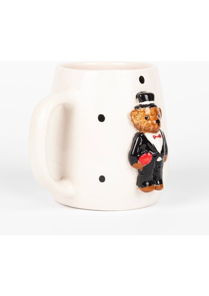 El Yapımı Renkli 3D Teddy Figürlü Seramik Çift Kupa Bardak fırsatları