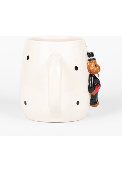 El Yapımı Renkli 3D Teddy Figürlü Seramik Çift Kupa Bardak