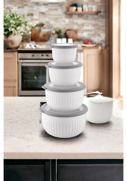 Beyaz 4'lü Vakumlu Saklama Kabı Seti, Tazelik ve Pratiklik Sağlar. fırsatları