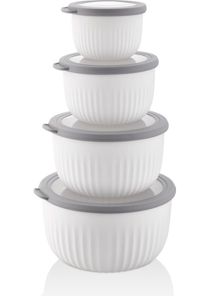 Beyaz Vakumlu Saklama Kabı Seti 4'lü, Tazelik ve Ferahlık Sağlar modelleri