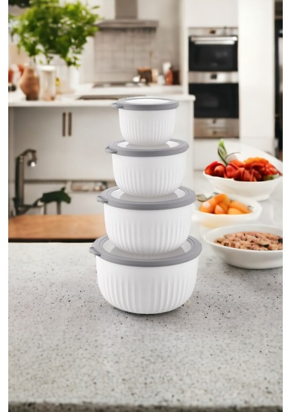 Beyaz Vakumlu Saklama Kabı Seti 4'lü, Tazelik ve Ferahlık Sağlar indirimleri