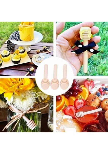 Kahverengi Ahşap Mini Bal Kaşığı ve Sunum Magnet Seti 30'lu modelleri