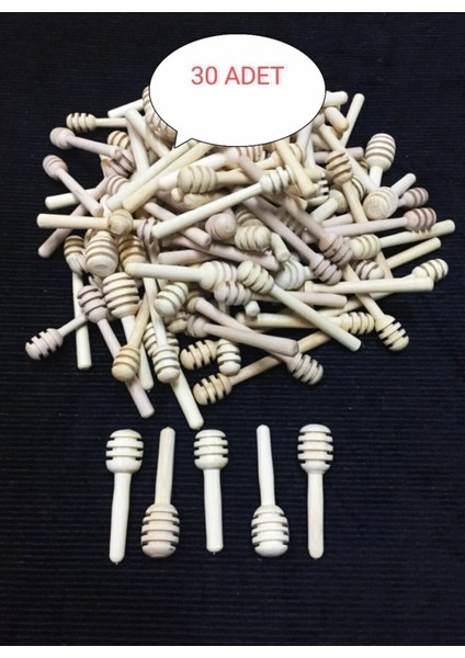 Kahverengi Ahşap Mini Bal Kaşığı ve Sunum Magnet Seti 30'lu indirimleri