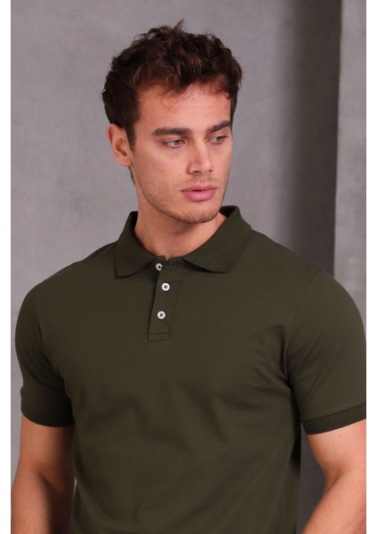 Erkek Slim Fit Pamuklu Yumuşak Doku Nefes Alan Kumaş Yakalı Tişört fiyatları