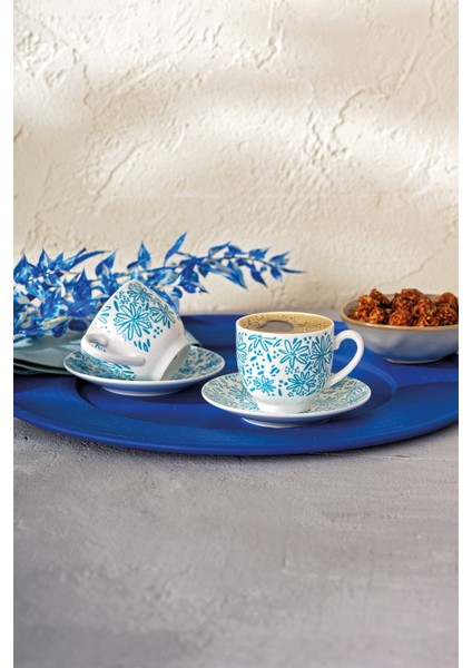 2 Kişilik Mavi Kahve Fincan Takımı, 90 Ml, Şık ve Zarif Tasarım modelleri