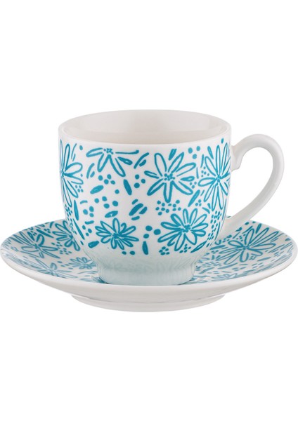 2 Kişilik Mavi Kahve Fincan Takımı, 90 Ml, Şık ve Zarif Tasarım