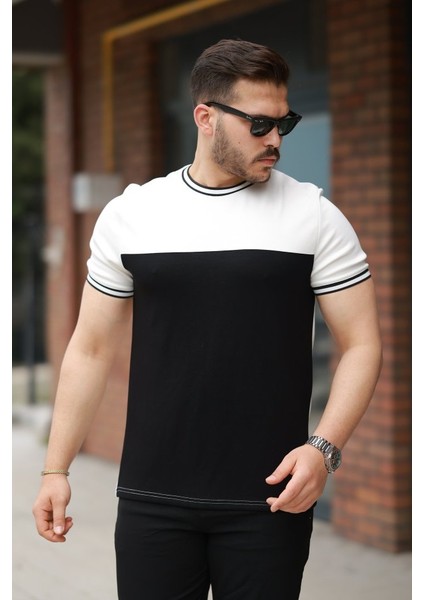 Erkek Parçalı Renk Kısa Kollu Tişört