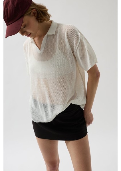 Polo Yaka Transparant-Shirt