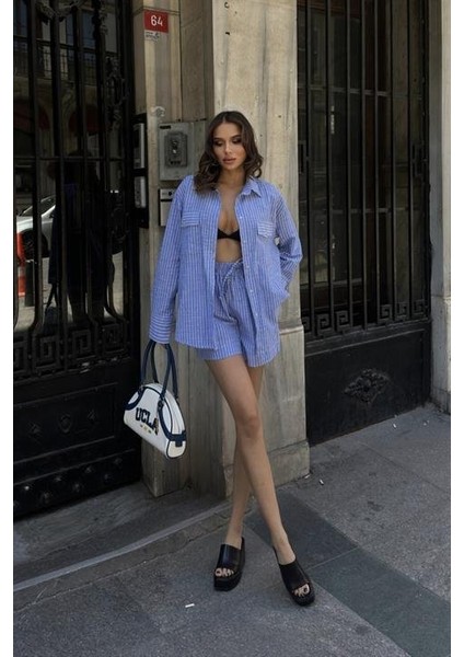 Stacy Çizgili Şort Takım 9801-0025 fiyatları