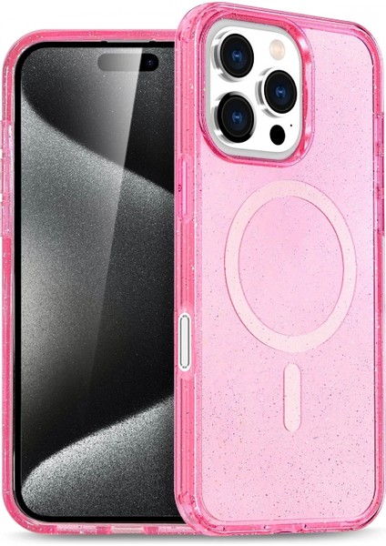 Apple iPhone 16 Pro Star Magsafe Kapak - Pembe