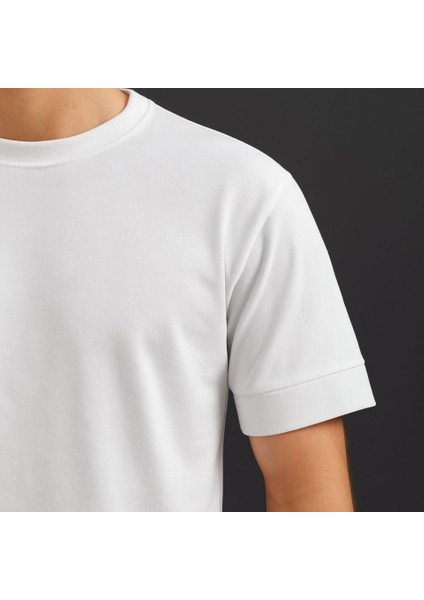 Erkek Basic Oversize Double Face Kumaş Kısa Kollu Tshirt modelleri