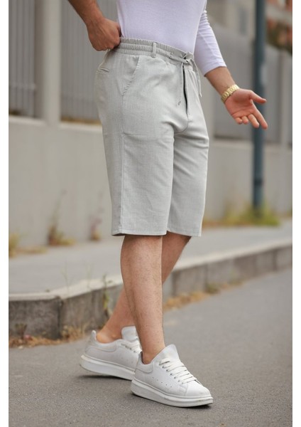Erkek Beli Bağcıklı ve Düğmeli Bezayağı Kumaş Şort fiyatları