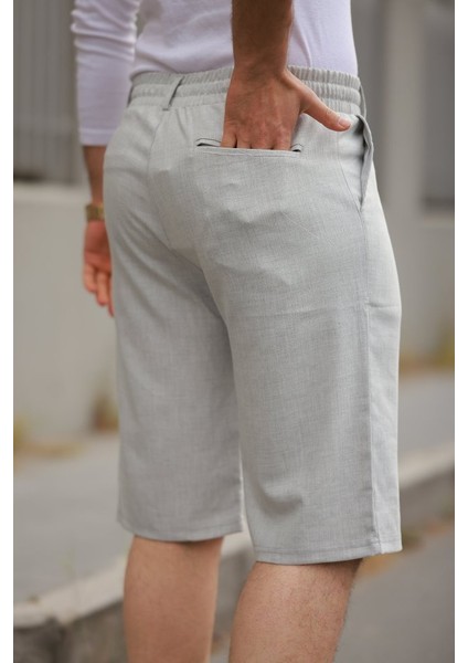 Erkek Beli Bağcıklı ve Düğmeli Bezayağı Kumaş Şort modelleri