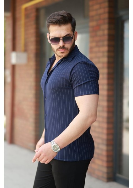 Erkek Kısa Kollu Çizgili Gömlek fiyatları