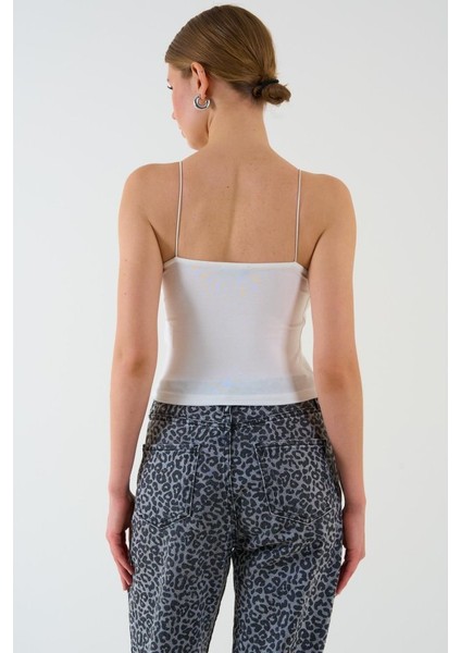 Askısı Lastikli Atlet - Ekru indirimleri